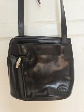 Longchamp Rousseau Classic Black Leather Shoulder Bag Mint Condition